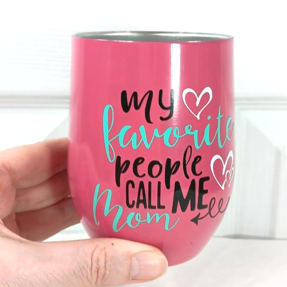 Mom 13 Oz Travel Mug Cup NWOT Stainless Steel Pink Gift - Picture 13 of 15